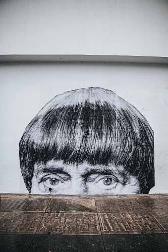 grey man's head painting head